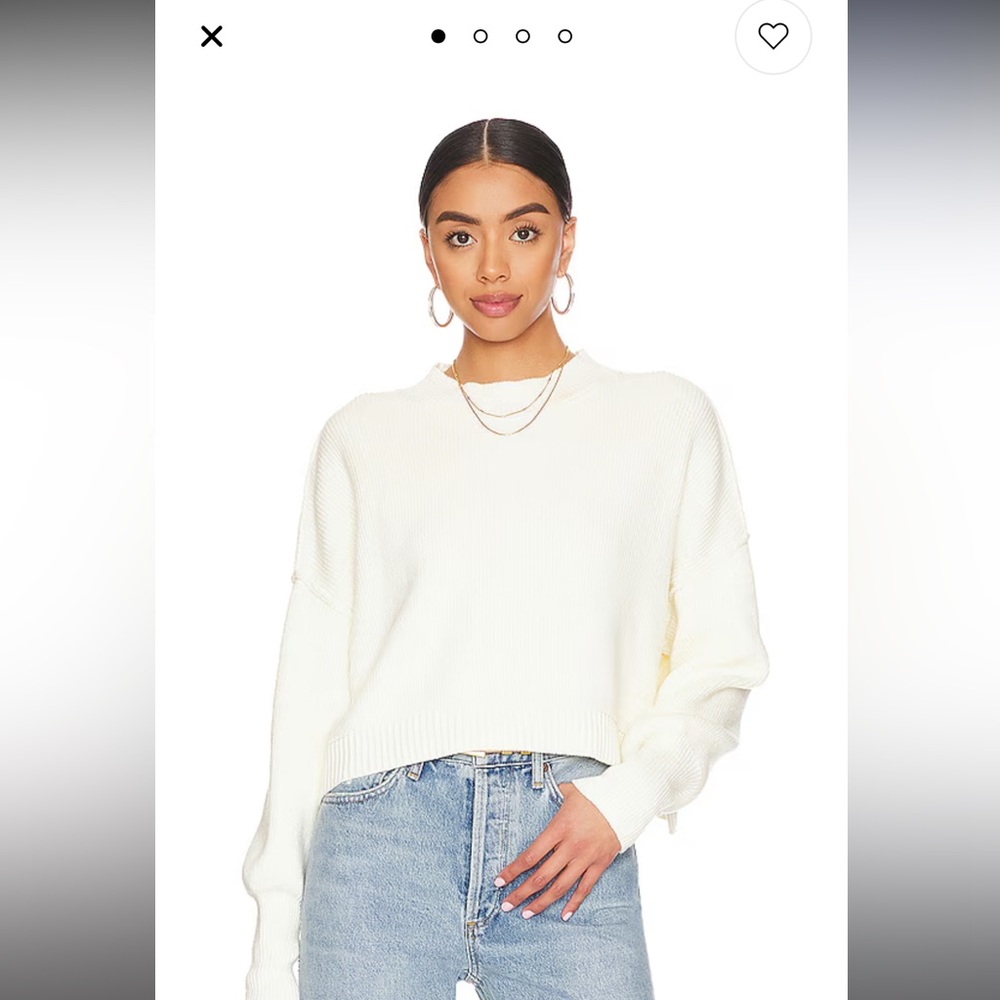 Free People Easy Street Crop Sweater in Moonglow